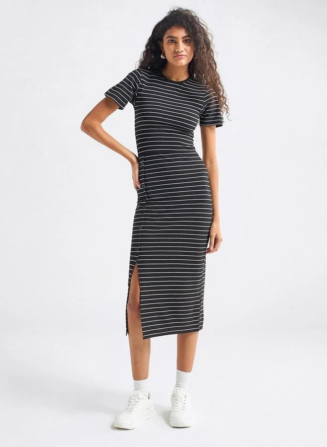 Splash FAV Striped Fitted Dress