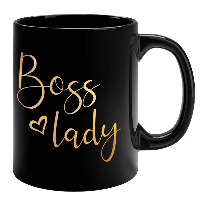 FirseBUY Boss Lady Printed 11 Ounce Ceramic Coffee Mug Black - Image 5