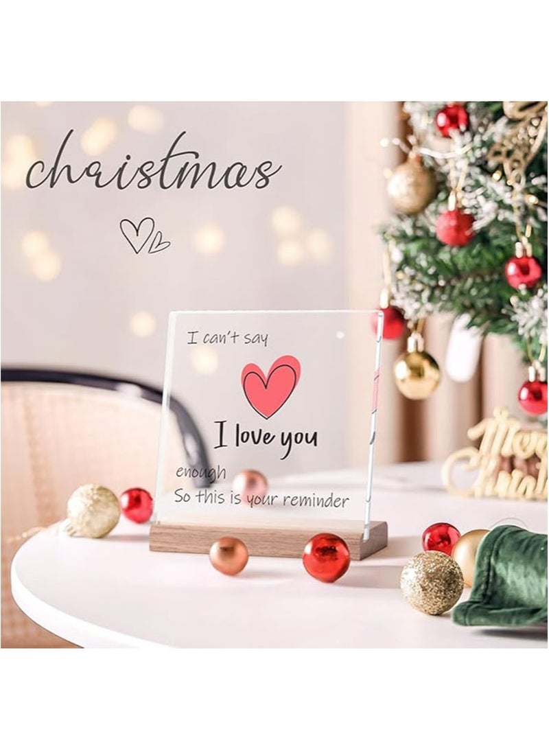 Apustim I Love You Gift For Him And Her，Gift For Girlfriend，Wife On Valentine's Day，Birthday，Wedding，Anniversary，Souvenir，Love Heart Acrylic Sign，Gift For Boyfriend - Image 2