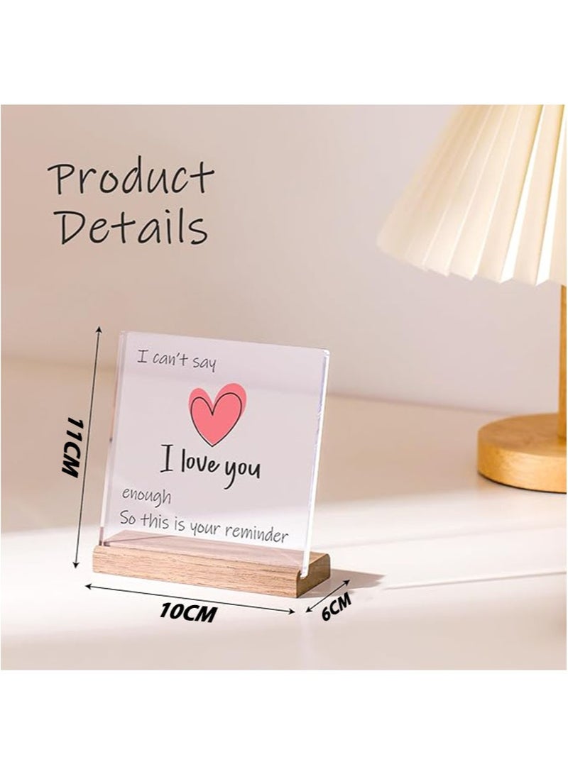 Apustim I Love You Gift For Him And Her，Gift For Girlfriend，Wife On Valentine's Day，Birthday，Wedding，Anniversary，Souvenir，Love Heart Acrylic Sign，Gift For Boyfriend - Image 4