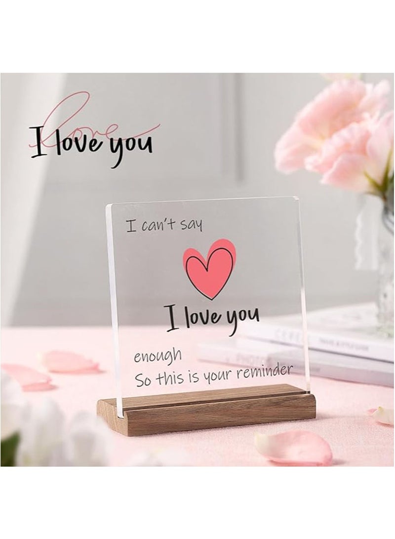 Apustim I Love You Gift For Him And Her，Gift For Girlfriend，Wife On Valentine's Day，Birthday，Wedding，Anniversary，Souvenir，Love Heart Acrylic Sign，Gift For Boyfriend - Image 3