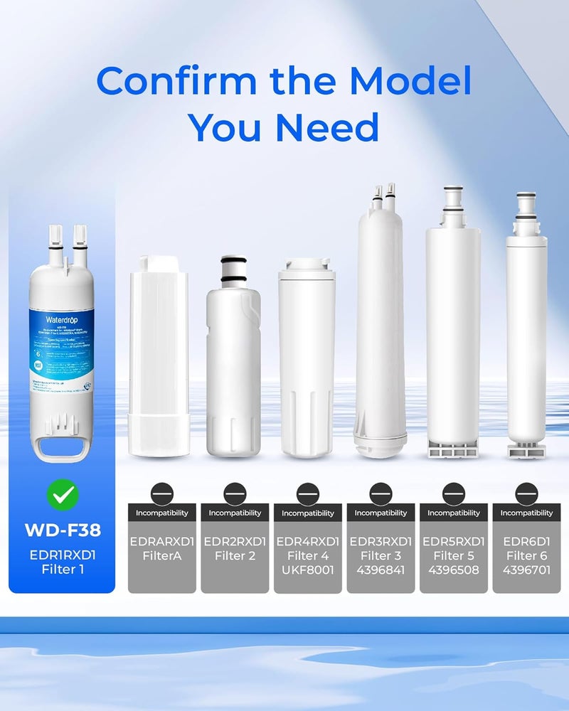 ووتر دروب فلتر مياه الثلاجة WD-F38، 3 فلاتر - Image 1