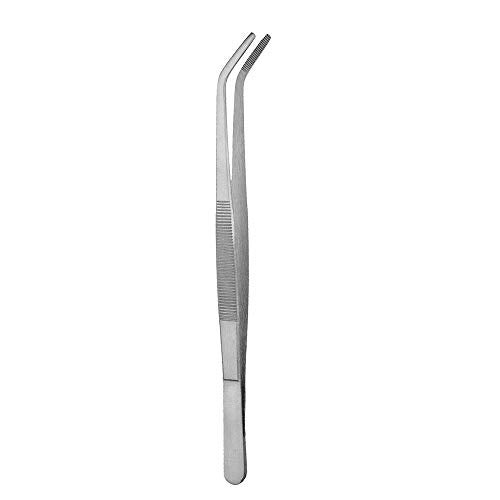 NJ Long Feeding Tongs Aquarium Tweezers, Stainless Steel Curved Tip Aquascaping Tweezer for Fish Tank Aquatic Plants, Extra Long Tweezer :13" Long - Image 1