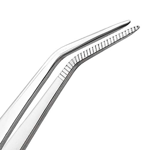 NJ Long Feeding Tongs Aquarium Tweezers, Stainless Steel Curved Tip Aquascaping Tweezer for Fish Tank Aquatic Plants, Extra Long Tweezer :13" Long - Image 5