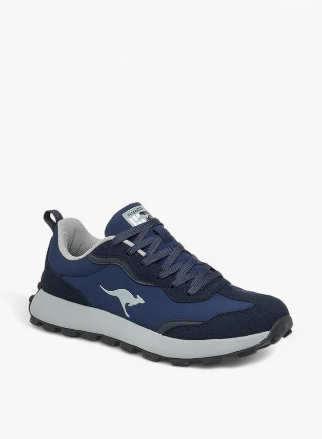 كانغاروس Men's Panelled Sneakers with Lace-Up Closure