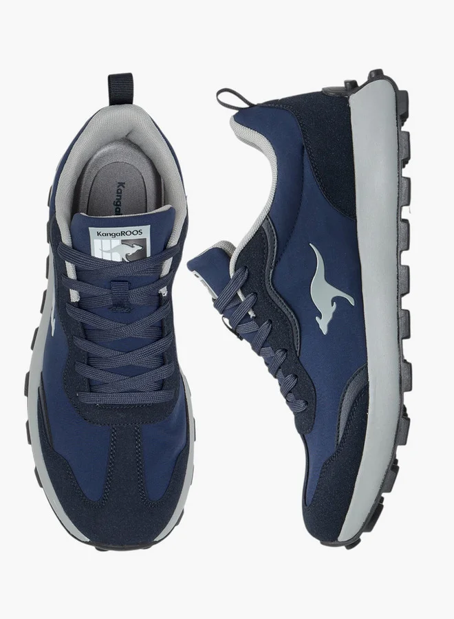 كانغاروس Men's Panelled Sneakers with Lace-Up Closure