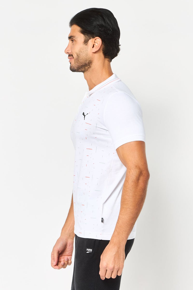 PUMA Men Slim Fit Short Sleeve Outdoor Polo Shirt, White - Image 3