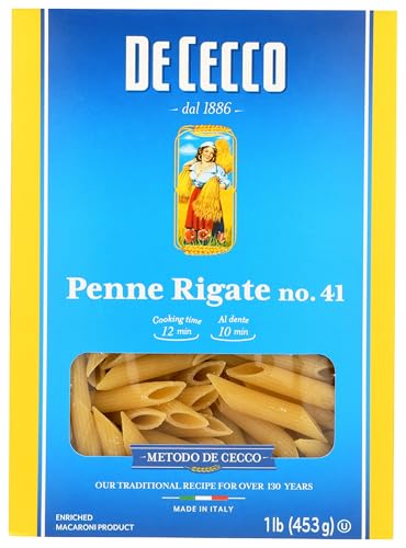 De Cecco Penne Rigate No 41 Pasta 16 Oz Authentic Slow Dried Made with Durum Wheat Versatile Pasta for Sauces  Recipes Made in Italy - Image 1