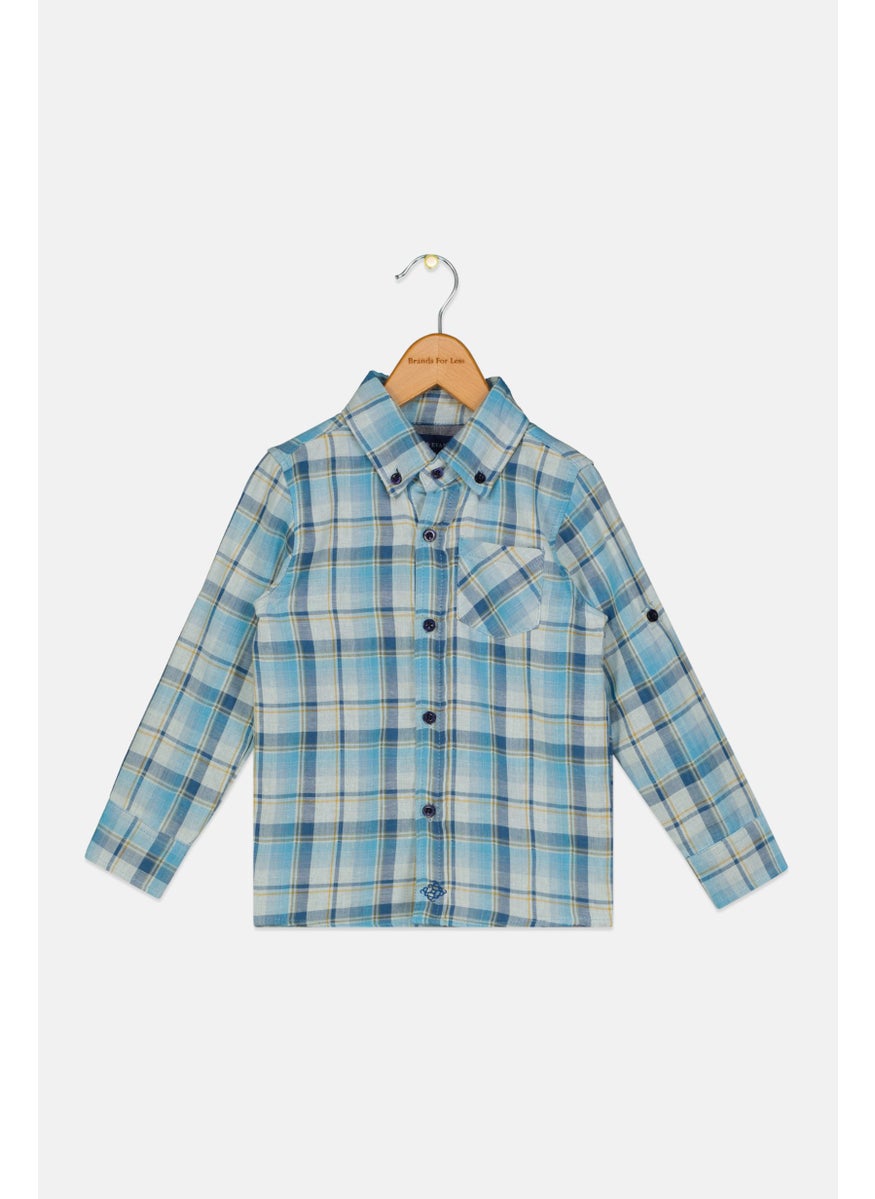 Andy & Evan Toddlers Boy Plaid Button Closure Shirts, Multicolor  - Image 1