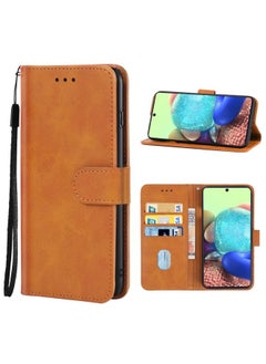 Generic Case Cover Leather Phone Case For Samsung Galaxy A Quantum Brown 