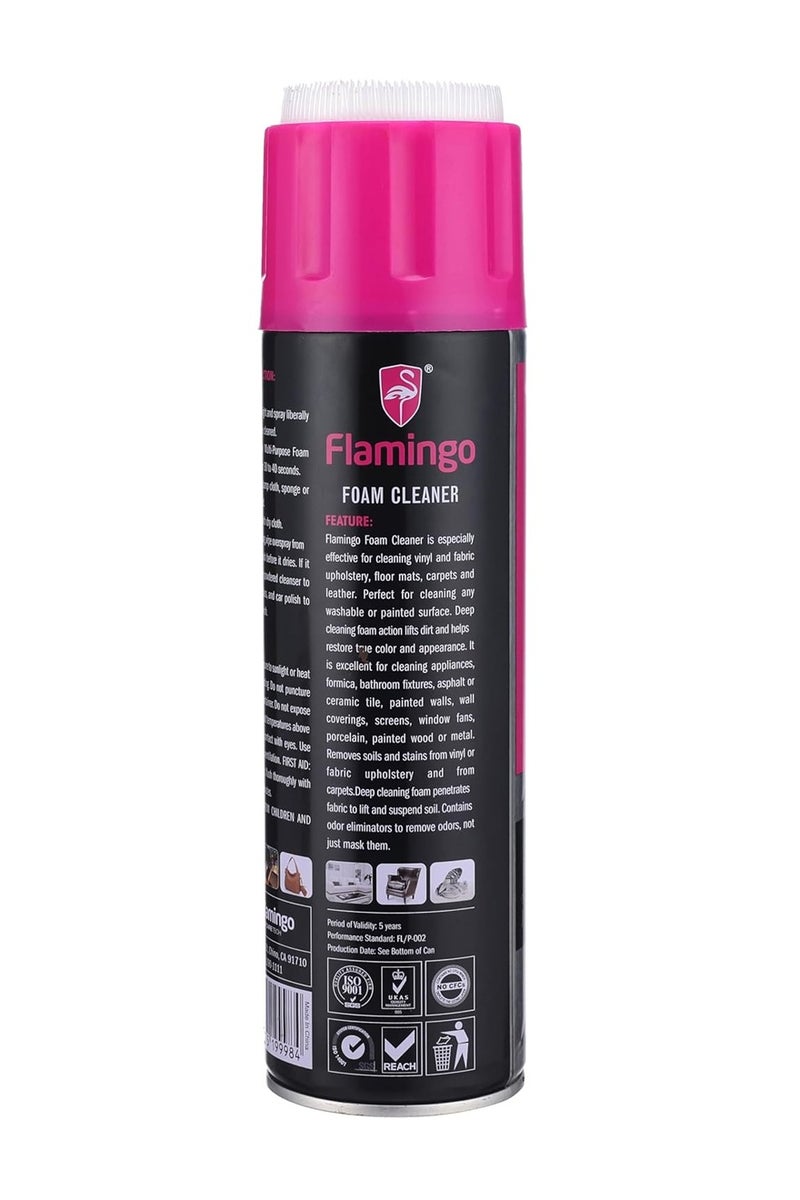 Flamingo Multi Purpose Foam Cleaner 650ml for Car Interior Upholstery Fabric Leather Vinyl Carpet and Household Cleaning F002 - Image 2