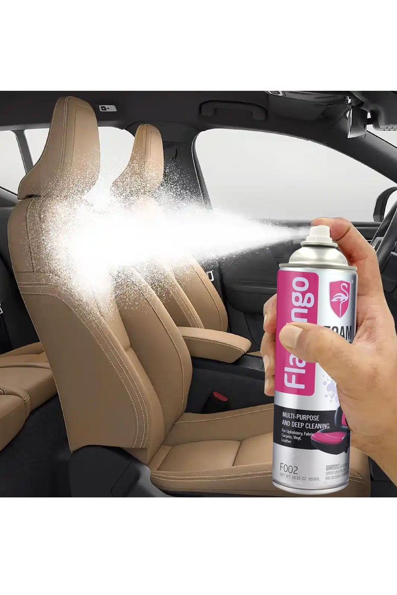 Flamingo Multi Purpose Foam Cleaner 650ml for Car Interior Upholstery Fabric Leather Vinyl Carpet and Household Cleaning F002 - Image 5