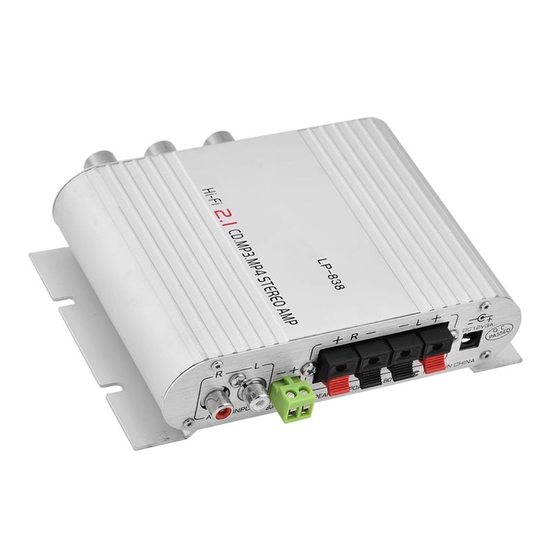 Silver 15W X 2 RMS Power Amplifier Enhanced Clarity Depth For Car And Home - Image 2