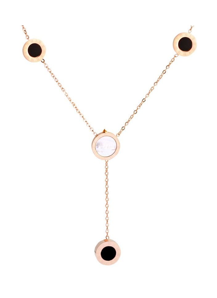 Satinior - Vintage Roman Element Geometric Titanium Steel Necklace - Image 1
