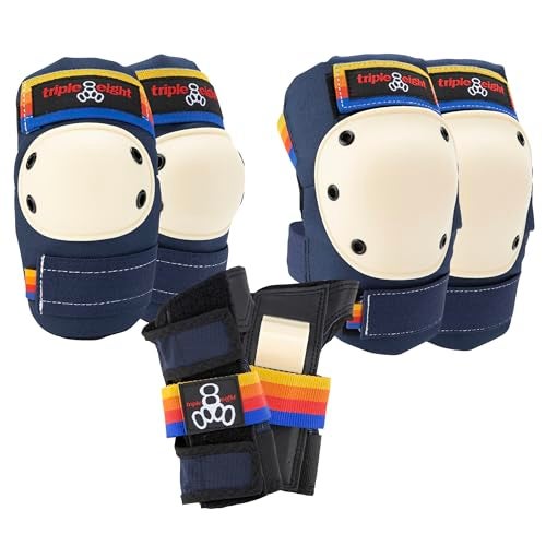 Triple Eight Saver Series 3Pack Pad Set Ideal for Skateboarding Inline Skating Roller Skating and Biking