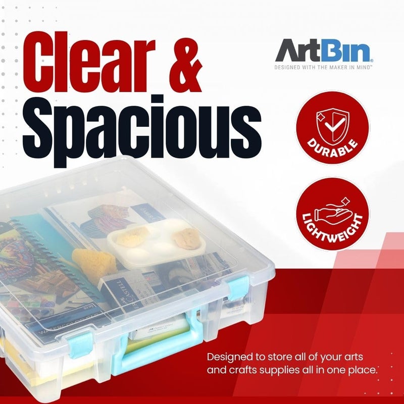 ArtBin Super Satchel 1 Compartment Box Clear Craft Organizer Storage Case - Image 3
