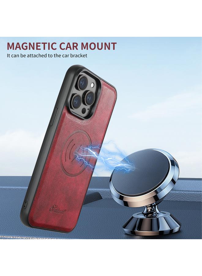 Suteni Case For iPhone 16 Pro Max H17 Oil Eax Leather MagSafe Detachable Wallet Phone Case - Image 4