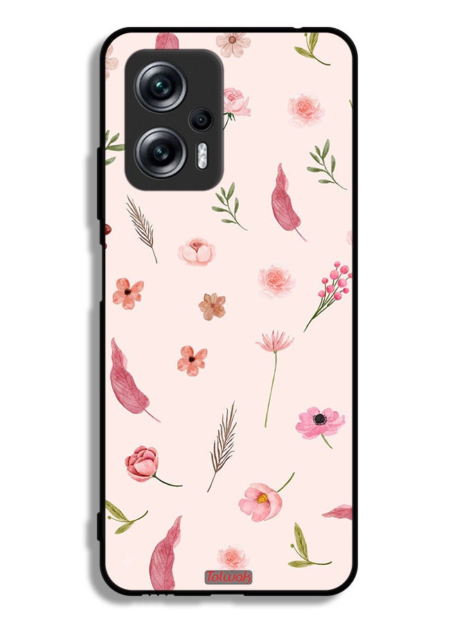 Tolwak Xiaomi Poco X4 GT Protective Case Cover Leaves And Roses Pattern - Image 2