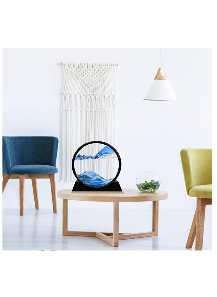 OASIS-TH - Flowing Sand Painting Moving Sand Art Picture Round Glass 3D Deep Sea Sandscape in Motion Display - Image 1