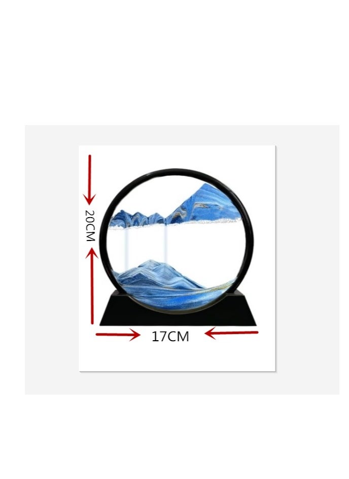 OASIS-TH - Flowing Sand Painting Moving Sand Art Picture Round Glass 3D Deep Sea Sandscape in Motion Display - Image 1