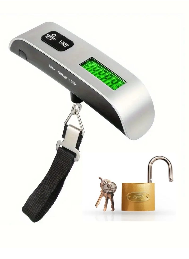 JIHAM - Portable Digital Luggage Weighing Scale with Lock and Key Combo for Luggage Weight Measurement for Traveling Vacation Luggage Packing and Weighing - Image 1