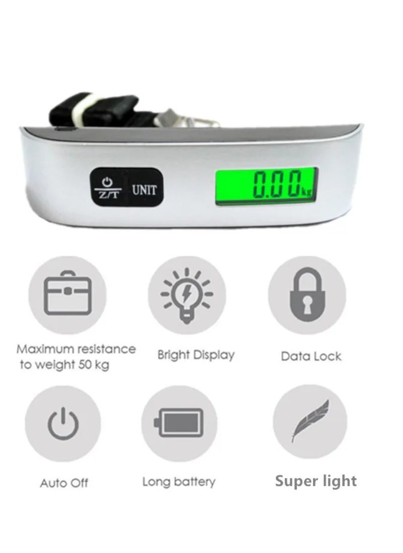 JIHAM - Portable Digital Luggage Weighing Scale with Lock and Key Combo for Luggage Weight Measurement for Traveling Vacation Luggage Packing and Weighing - Image 1