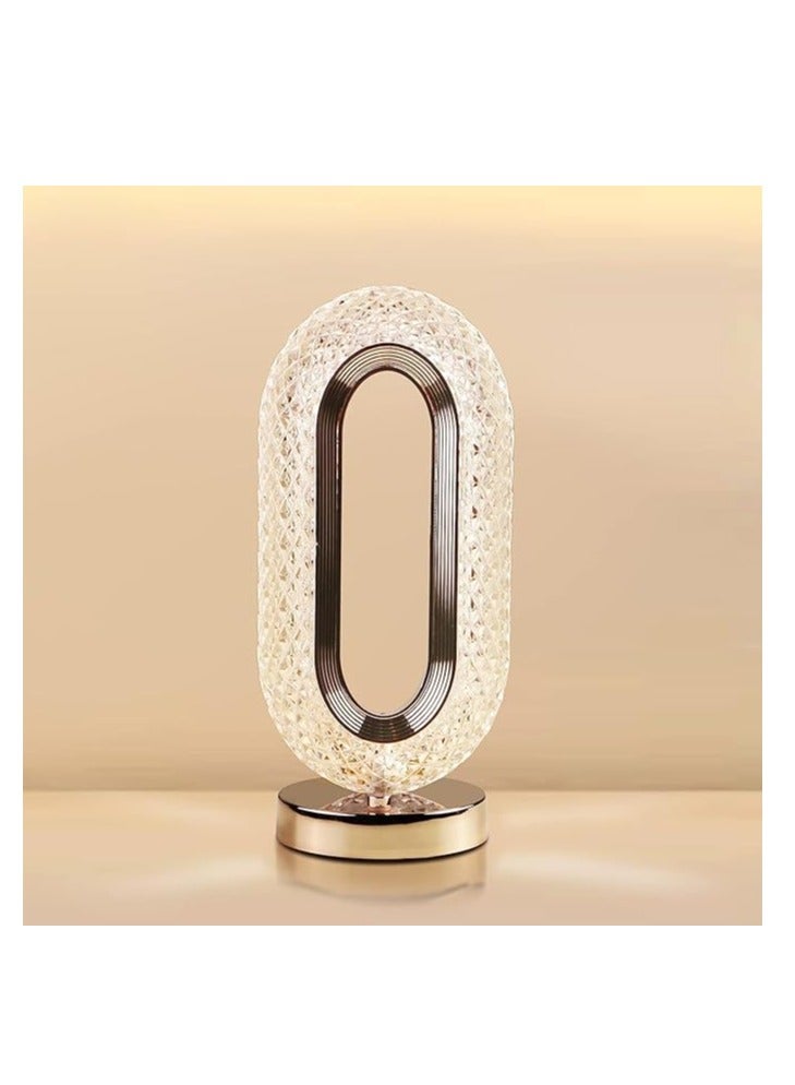 Spaceshoop USB Rechargeable  Dimmable Table Touch Control Crystal Desk Lamp Night Side Lights for Bedroom Living Room - Image 2