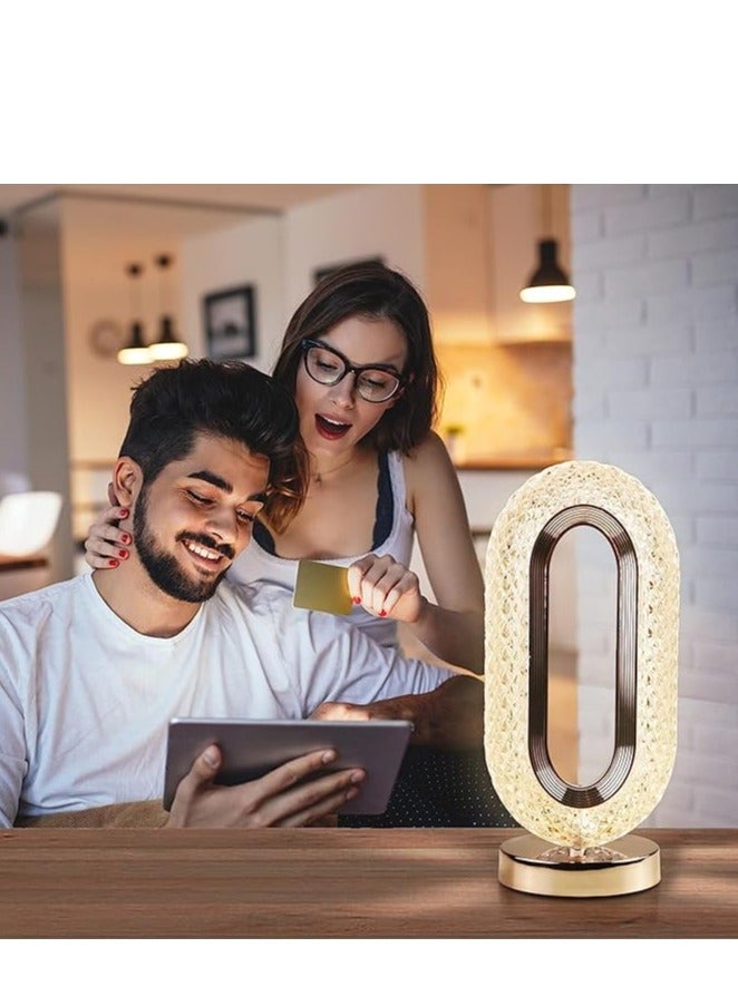 Spaceshoop USB Rechargeable  Dimmable Table Touch Control Crystal Desk Lamp Night Side Lights for Bedroom Living Room - Image 3