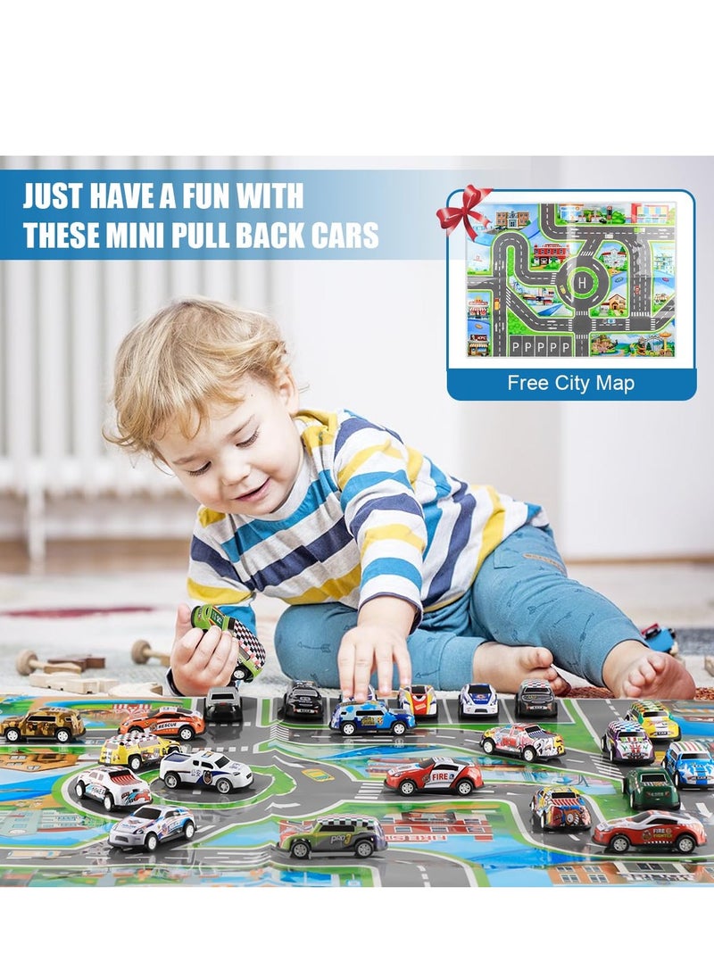 XiuWoo - 50PCS Pull Back Cars, Toys for 3 Year Old Boys Girls, Push and Go Toy Race Car Vehicle with Storage Box, Friction Power Diecast Kids Toy Mini Cars, Best Gifts for Party Birthday - Image 1