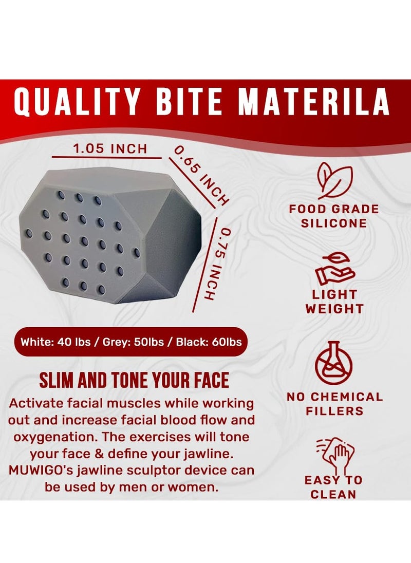 Cuken 2 Piece Grey Jaw Exerciser Chisel Ball Powerful Jaw Trainer Face Jawline Shaper Double Chin Reducer Eliminator Neck Trainer Beauty Tools for Facial Line Jawline Exerciser For Beginner, Men & Women  - Image 2