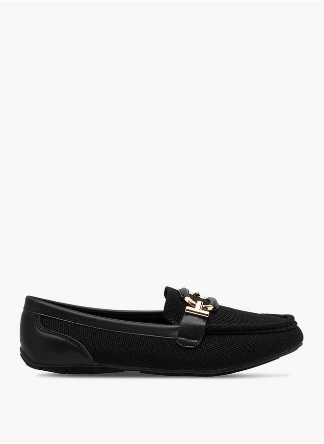 Le Confort Textured Slip-On Loafers with Metal Trim  - Image 3