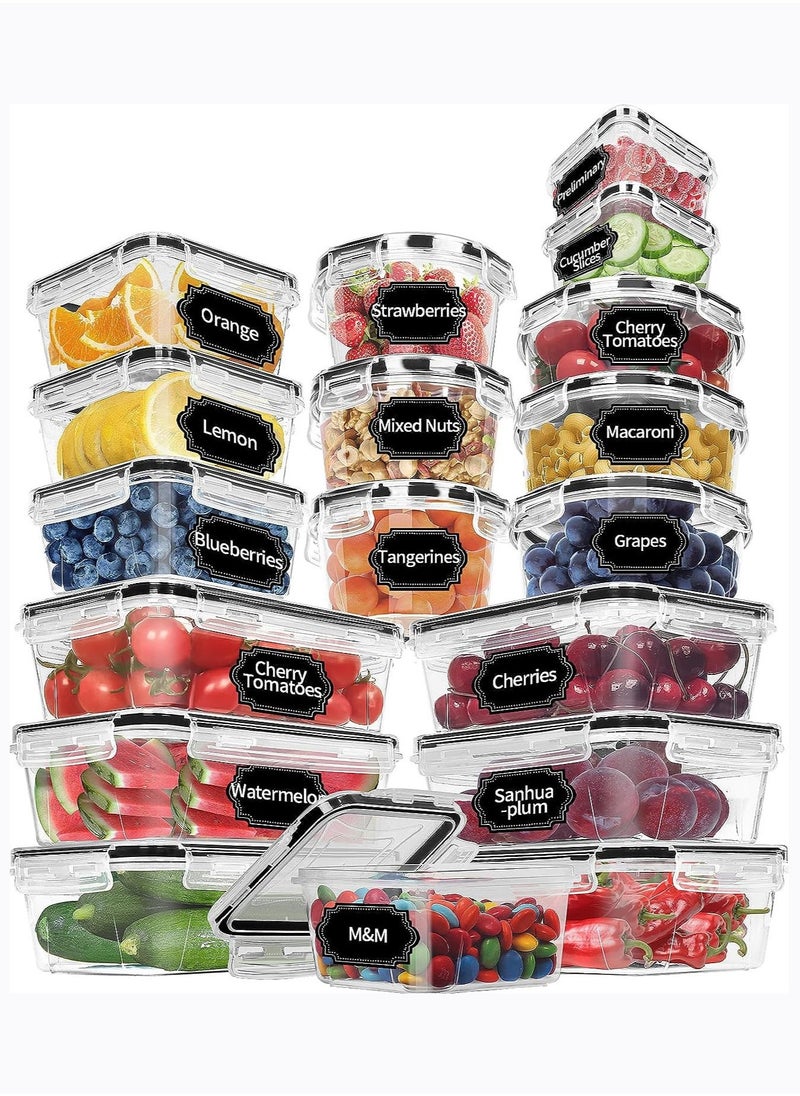 Arabest 36 Pack Food Storage Containers with lids (18 Airtight Kitchen Storage Containers & 18 Lids), Plastic BPA-Free Meal Prep Container for Pantry Organizers and Storage with Free Labels & Marker  - Image 1
