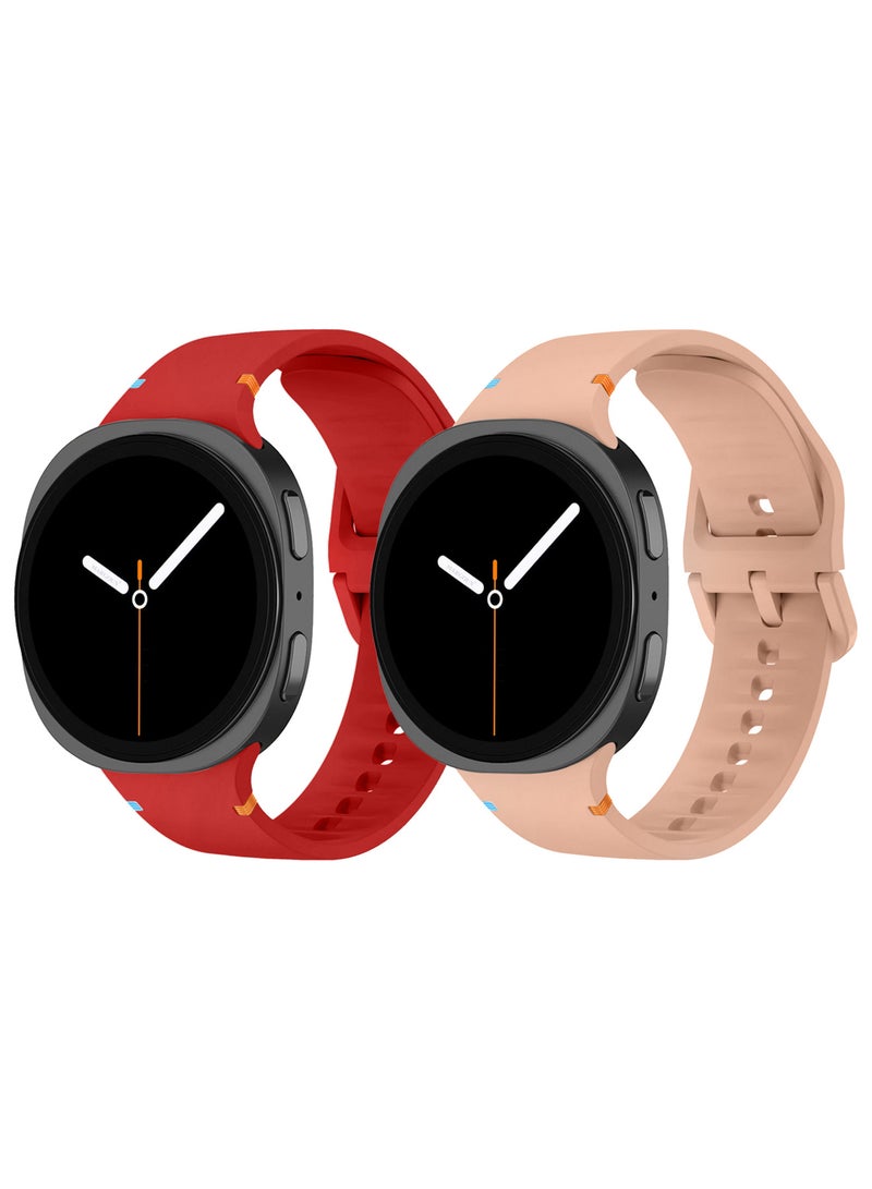 CATANES 2Packs Sport Band for Galaxy Watch 8 40mm 44mm and Watch 8 Classic 46mm, Silicone Replacement Strap, M/L Size - Image 2