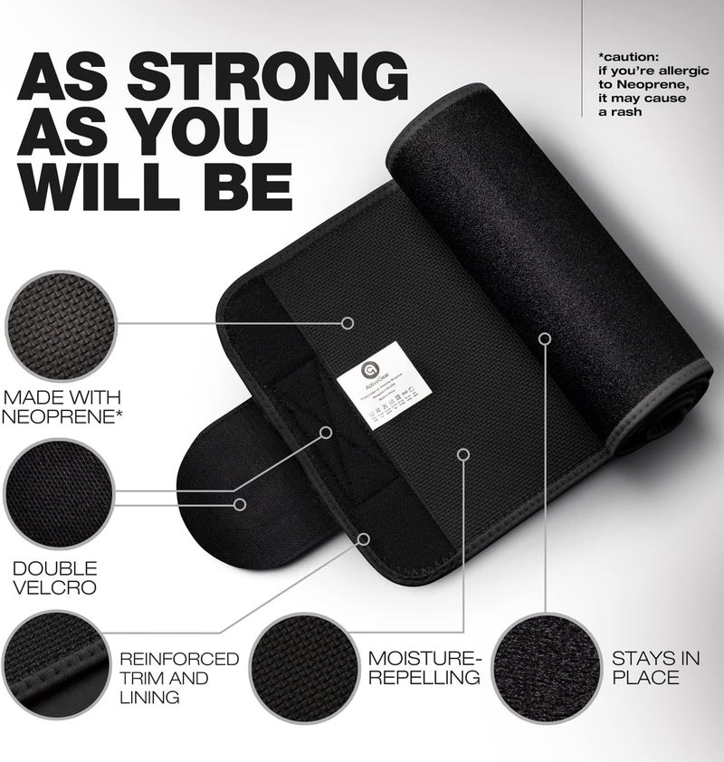 ActiveGear Premium Waist Trimmer & Trainer Belt for Men and Women - Sweat-Enhancing Slimming Wrap for Stomach, Adjustable Fit - Image 2