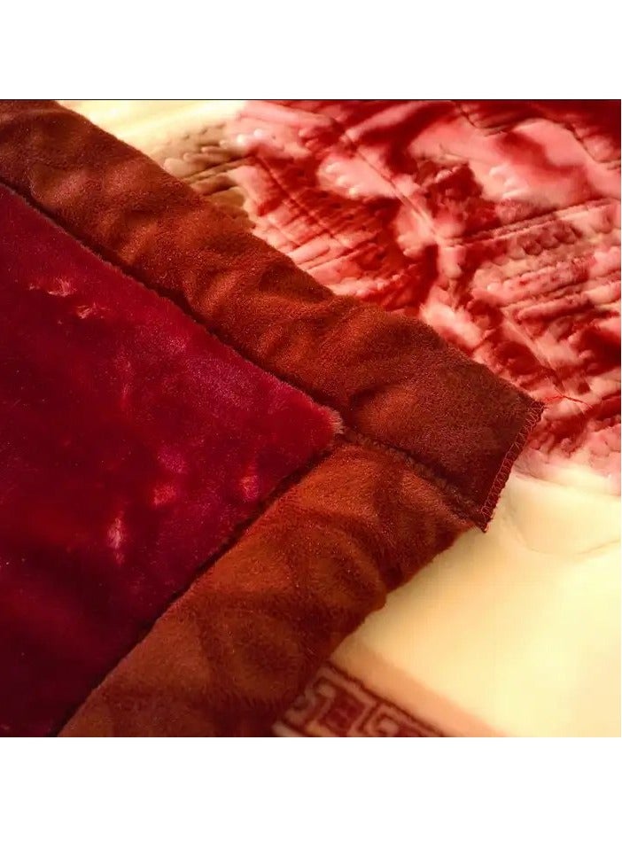 Fluffy king winter thickened raschel blanket double layer blanket wedding blanket outdoor camping travel Polyester Double Layer Solid mink Blanket 200x230CM - Image 3