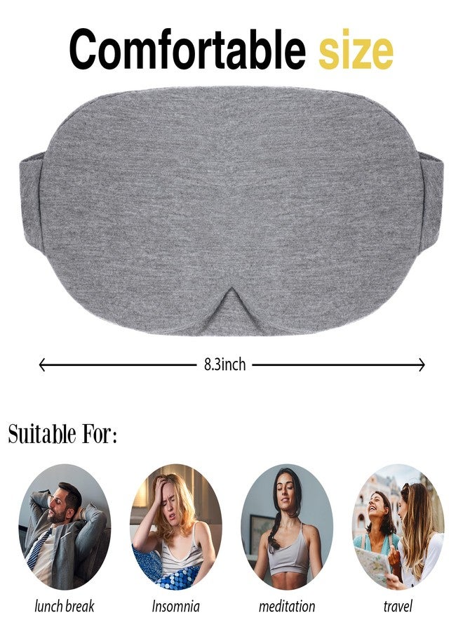 FRESHME Cotton Sleep Eye Mask - Travel Eye Mask for Sleeping Airplane Blackout Eye Covers for Long Flight Essentials Accessories, Comfortable Sleep Night Masks for Men Women Side Sleeper - Image 3