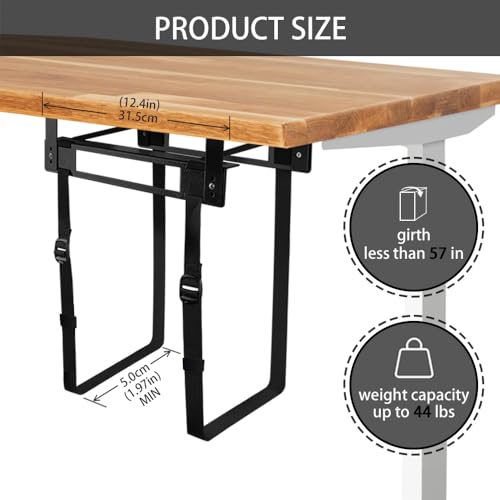 FEYRUN Under Desk PC Mount with Anti Scratch Sponge, Adjustable CPU Holder Bracket for Computer Tower (Black, Fixed) - Image 4