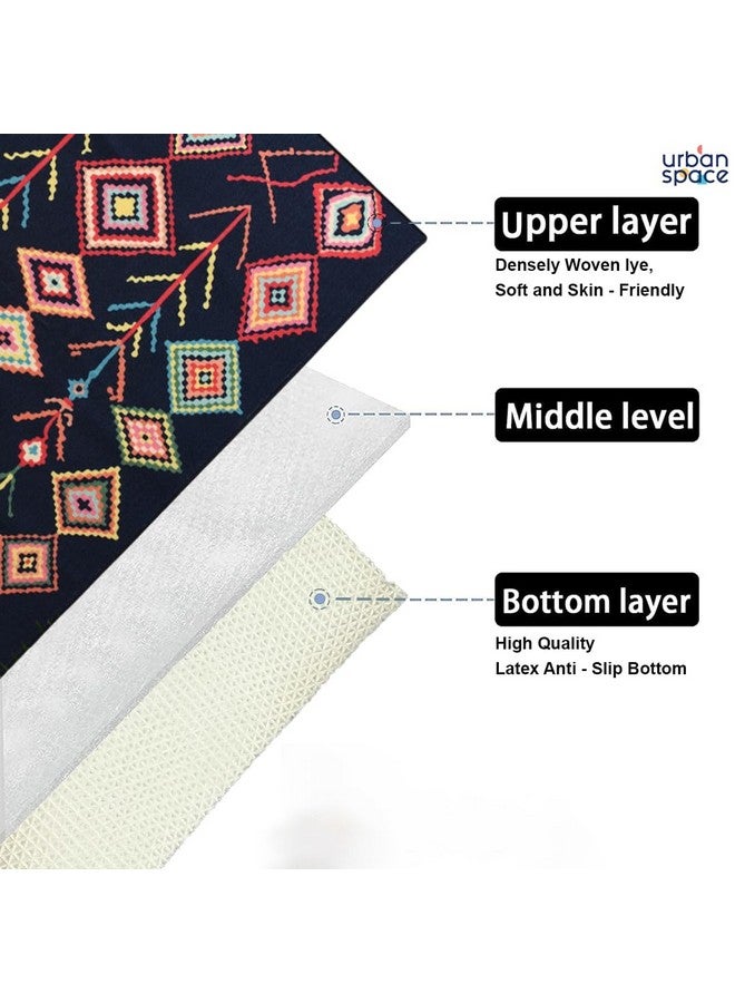 Urban Space سجادة جانبية مطبوعة بتقنية 3D من أوربان سبيس مع قاعدة مضادة للانزلاق، سجادة مدخل للأبواب وممرات المطبخ (2 قدم × 5 قدم - DR1019) - Image 3