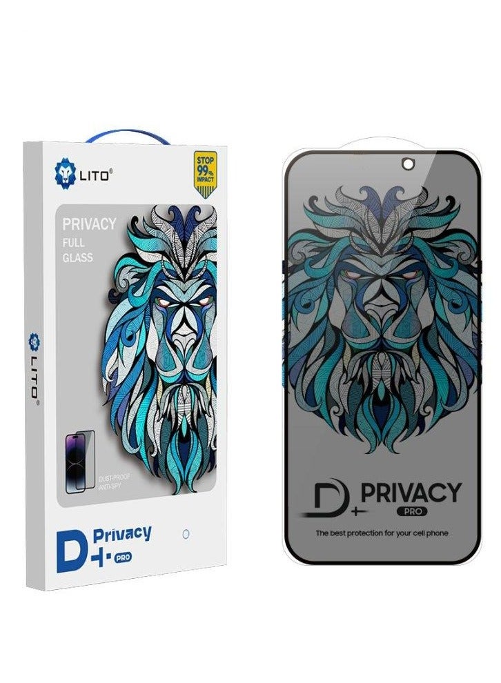 ليتو واقي شاشة Lito D+ Pro عالي الدقة من الزجاج المقوى للخصوصية لهاتف IPhone 11 Pro max/xs max واقي شاشة مضاد للتجسس - تغطية كاملة للشاشة / تركيب عالي الدقة سهل، أسود - Image 1