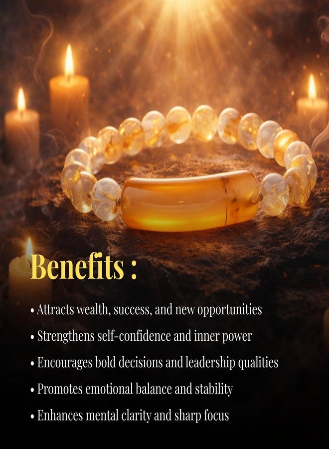 Japam Citrine Success Bracelet for Prosperity, Good Luck and Positive Energy | Crystal Band to Boost Confidence, Focus and Abundance | Lucky Wealth Bracelet for Men and Women - Image 4
