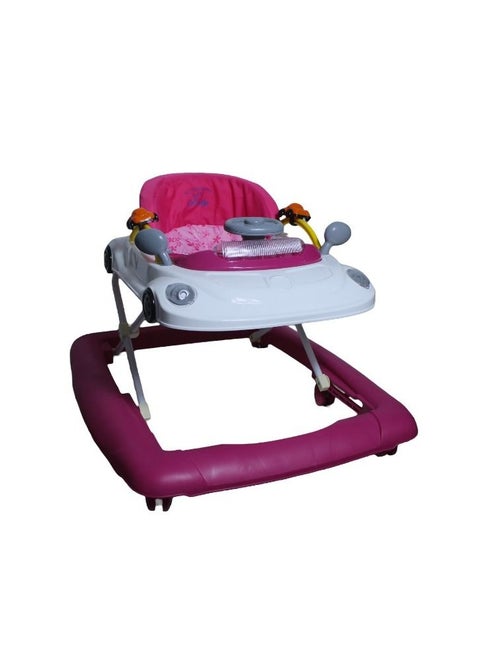 Foldable Soft Cushioned Seat Baby Walker Pink