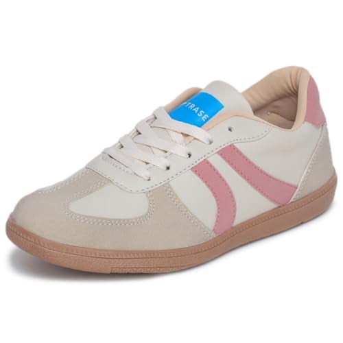 TRASE Casual Sneaker Shoes for Women | Soft Cushioned Insole | Sneakers for Woman | Lightweight | Comfortable | Stylish, Trendy Girls and Women Sneakers with Laces (Cream-Peach, 4 UK) - Image 1