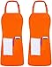 Utopia Kitchen 2 Pack Orange Bib Aprons with Extra Long Ties - Image 2