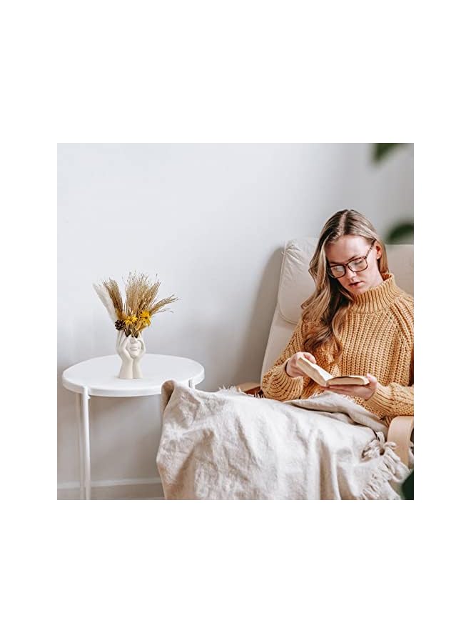 The Bros Ceramic Face Vase, Lady Form Head Half Body Bust Vases, White Ceramic Vase, Modern Nordic Style Flower Vase for Table Shelf Living Room Office Decor-A - Image 3