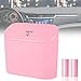 Tulsondai Car Trash Can Mini Trunk Push Hanging Portable Car Bin with 2 roll Disposable Trash Bag for Vehicle Home Office Car Trash can Pink - Image 2
