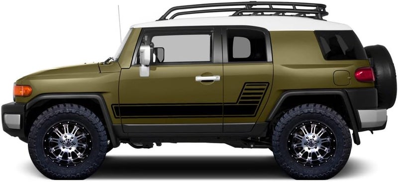 Factory Crafts Gradient Side Stripe Graphics Kit 3M Vinyl Decal Wrap for Toyota FJ Cruiser 2007-2014 - Matte Black - Image 2