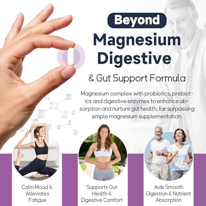 Totaria 10-in-1 Magnesium Complex Supplement with Probiotics Prebiotics & Digestive Enzymes, 100 Billion CFU Probiotics for Women, High Absorption for Muscle, Sleep Calm, Gut & Digestive Health, Vegan Non-GMO - Image 4