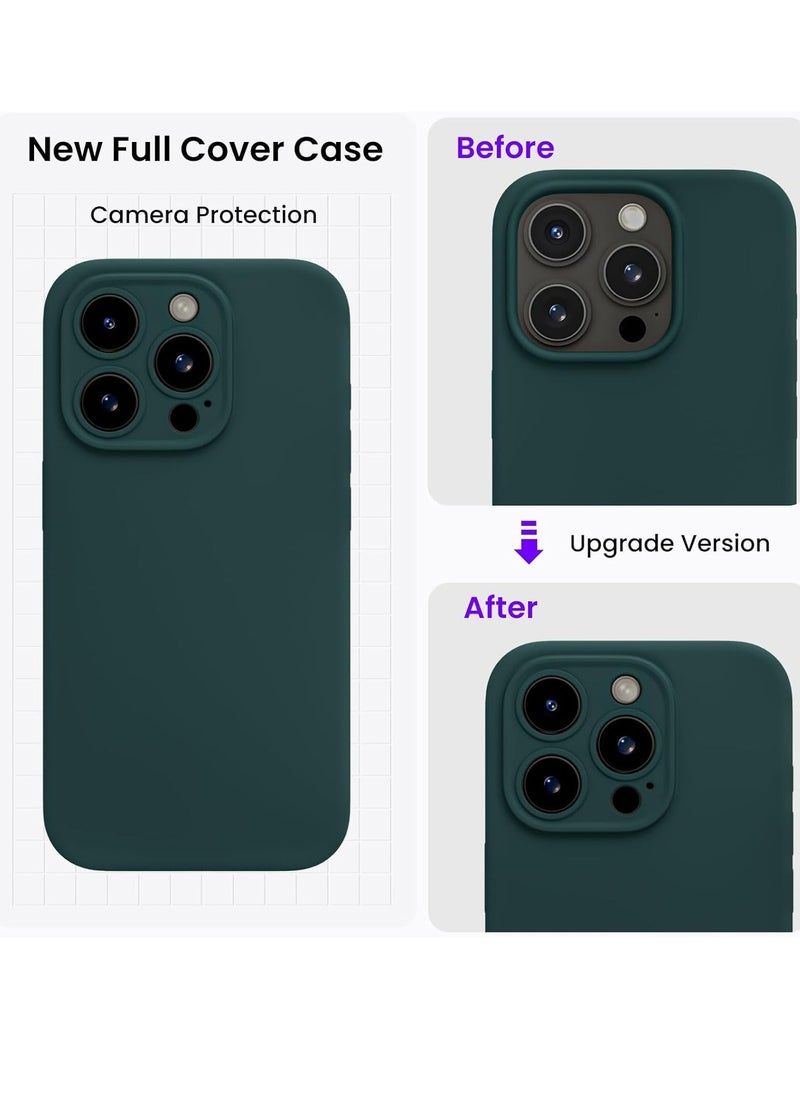 Raxoom Compatible with iPhone 15 Pro Max Case Shockproof with 2pcs Screen Protectors, Waterproof Liquid Silicone Rubber Full Cover Protective Case for iPhone 15 Pro Max 6.7 inch-Oliver Green - Image 3