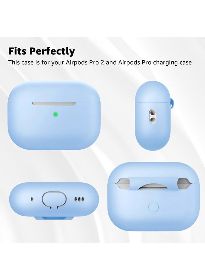 Tandoler Compatible with Airpods Pro 2 Case, Soft Silicone Skin Cover Protective Cases with Cleaner kit and Lanyard Compatible for AirPod Pro 2nd Generation, Front LED Visible-Denim Blue - Image 5