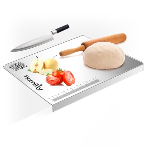 HOMIFLY 304 Stainless Steel Chopping Board/Cutting Board/Non Slip/Chopping Board for Kitchen/Vegetable Cutting Board/Kitchen Cutting Boards/Vegetable Cutter Steel (35.5 x 31 cm) - Image 1